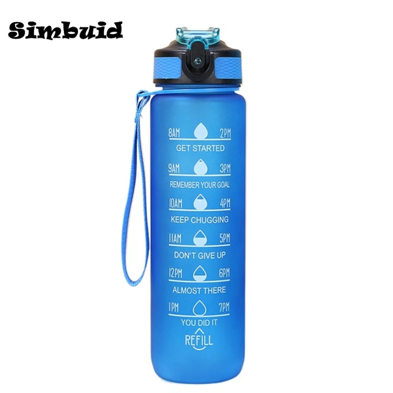 Gourde de sport 600 ml à 1 L à paille — Bleu 900