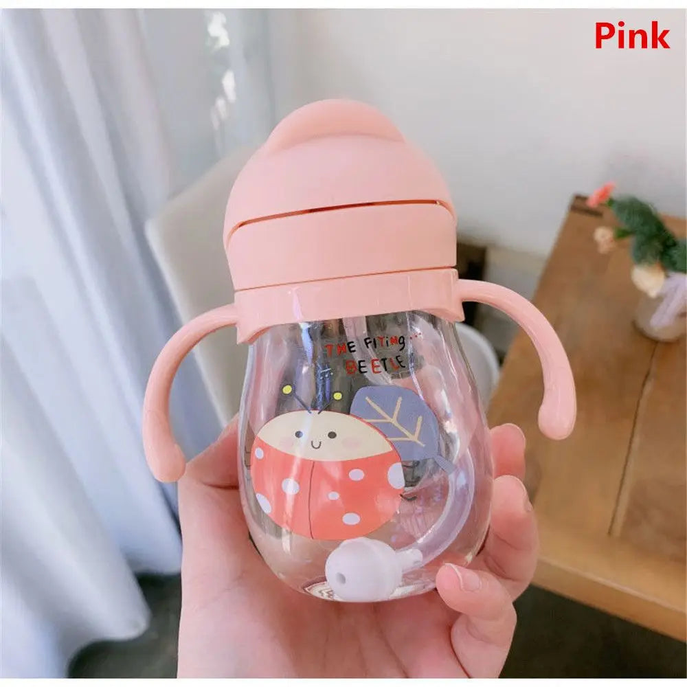 Gourde enfant 250 ml à 500 ml à paille — Rose