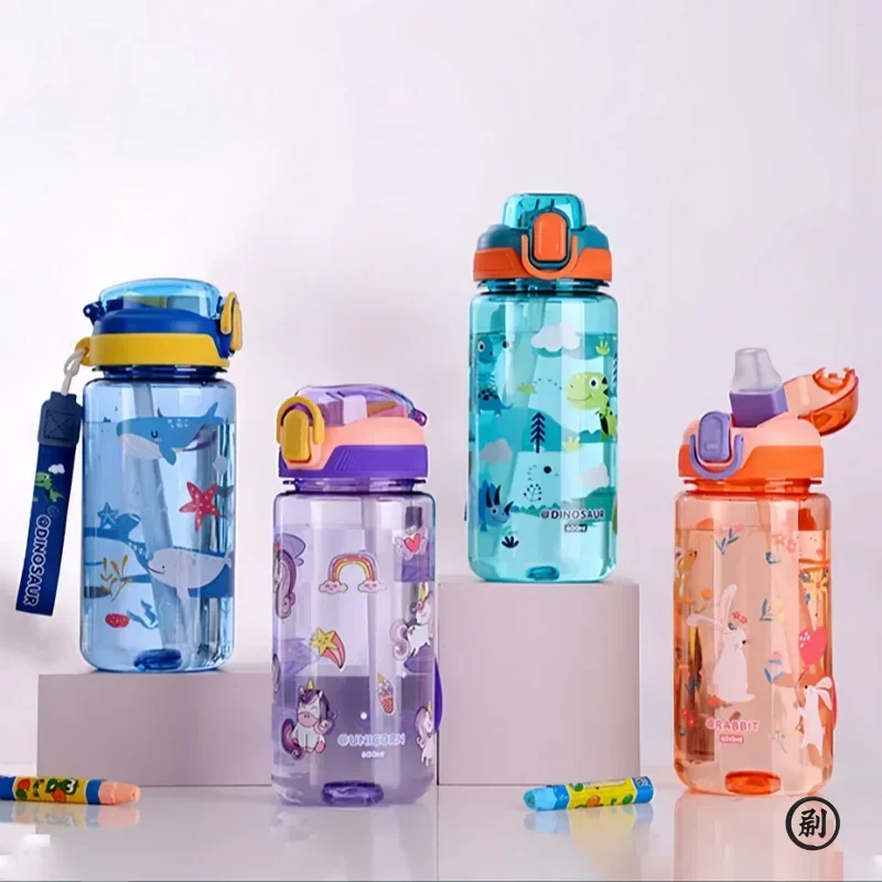 Gourde Enfant transparente - Poissons, Lapins 600 ml