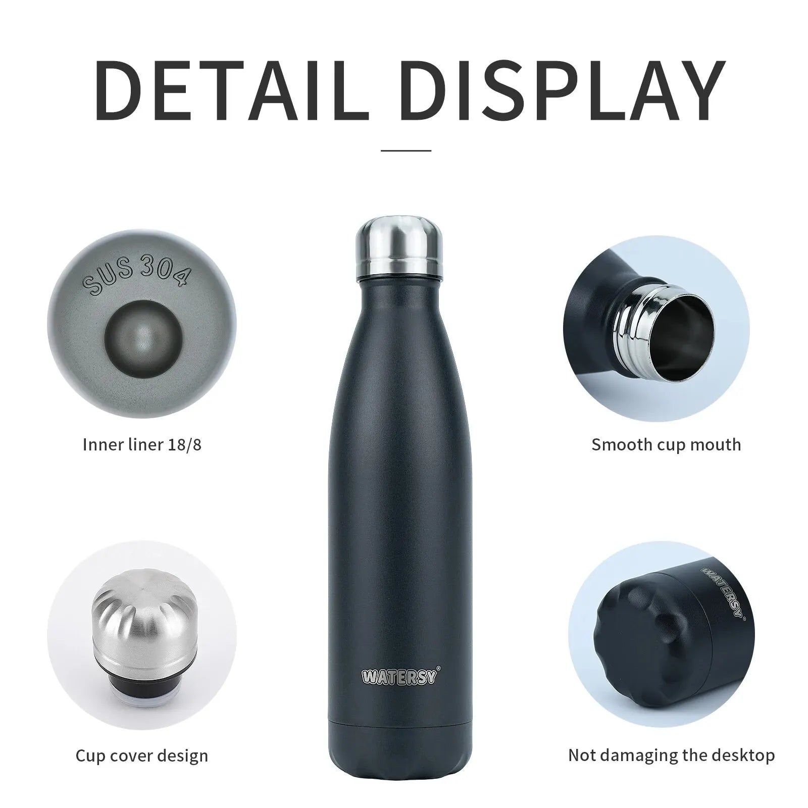Gourde de sport en inox 500 ml isotherme — 18 coloris