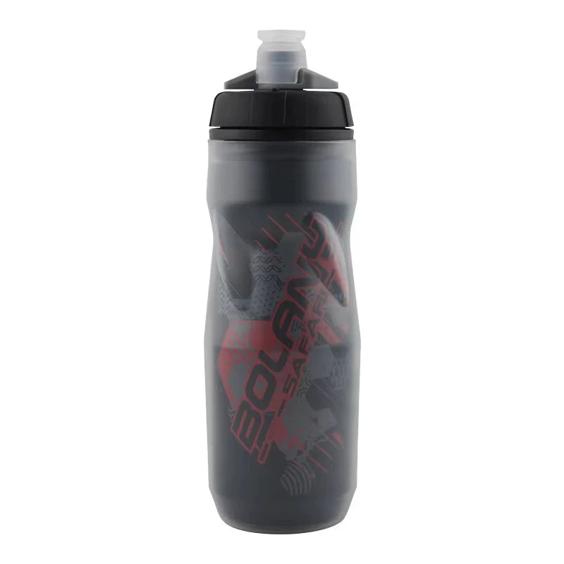 Gourde de vélo en plastique sans BPA 600 ml isotherme — Rouge