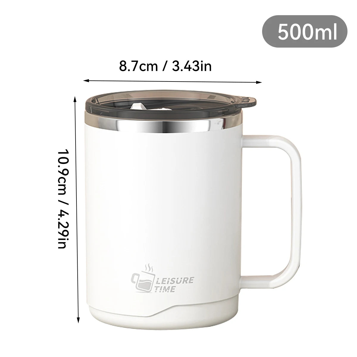 Gourde enfant en inox 500 ml isotherme — Blanc