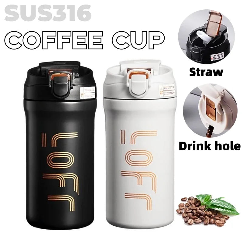 Gourde à café 600 ml à 620 ml à paille