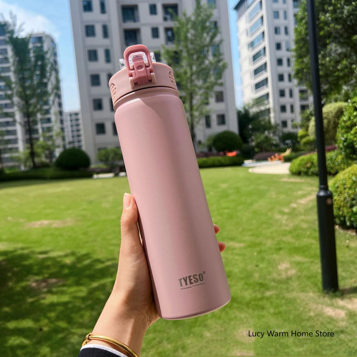Gourde en inox 600 ml à 750 ml à paille — 600 ml Rose
