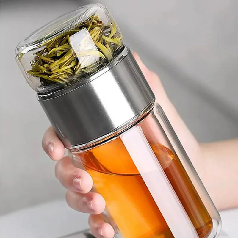 Gourde en verre 420 ml avec filtre
