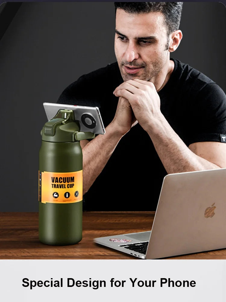 Gourde de sport en inox 800 ml à 1,5 L à paille — 9 coloris