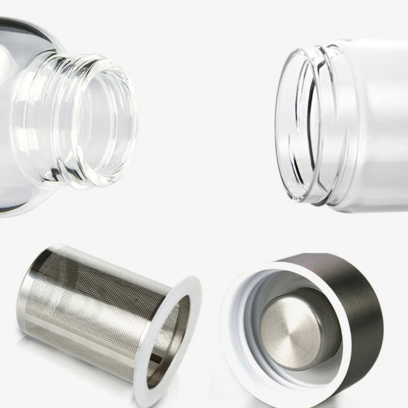 Gourde de sport en verre 550 ml avec filtre