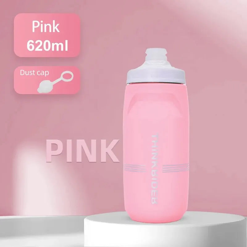 Gourde de vélo en plastique sans BPA 620 ml à 750 ml — Rose