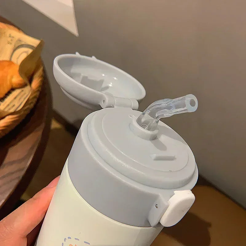 Gourde enfant en inox 380 ml à paille