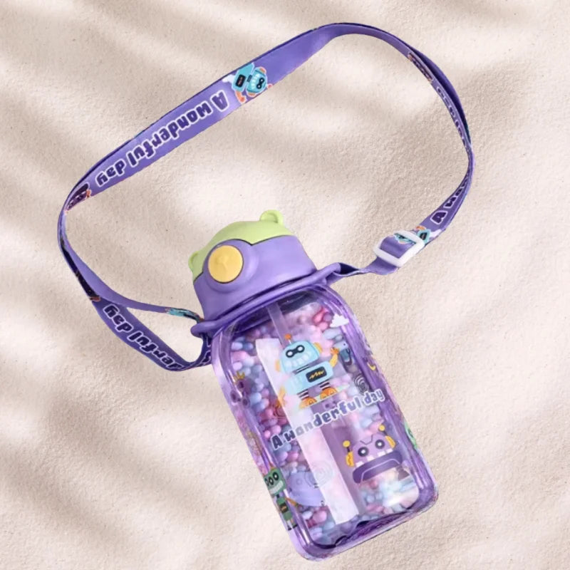 Gourde enfant en plastique sans BPA 650 ml à paille