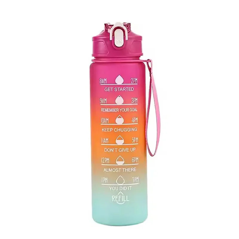 Gourde de sport en plastique sans BPA 700 ml à paille — Rouge rose