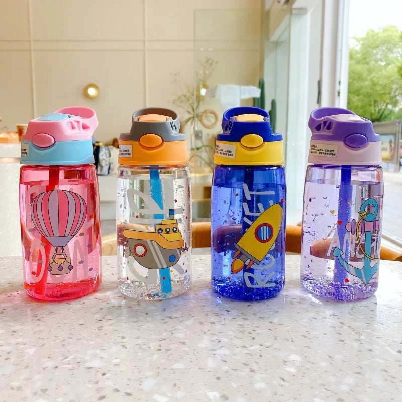 Gourde enfant en plastique sans BPA à paille