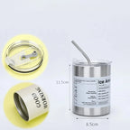 Gourde à café en inox 360 ml à 600 ml à paille — Slivery 360M