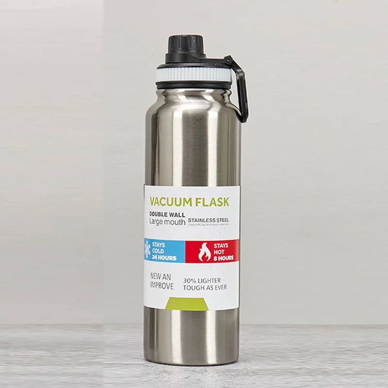 Gourde de sport en inox 600 ml à 1 L isotherme — 600 ml Argent