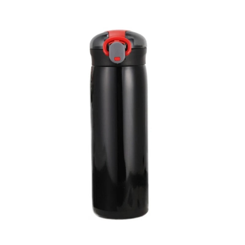 Gourde de sport en inox 320 ml à 460 ml à paille — 320 ml Noir