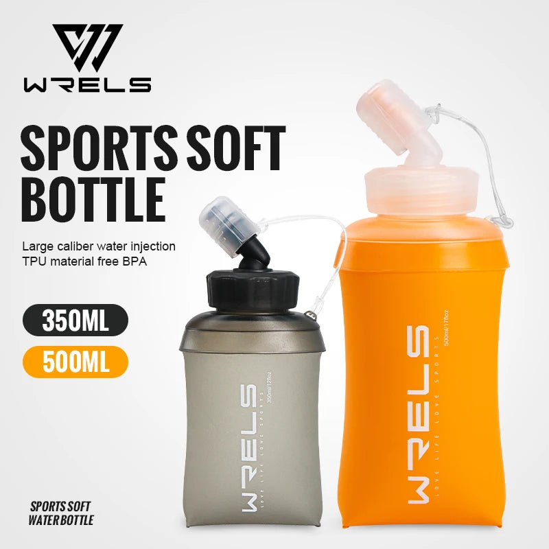 Gourde de sport en silicone 350 ml à 500 ml à paille