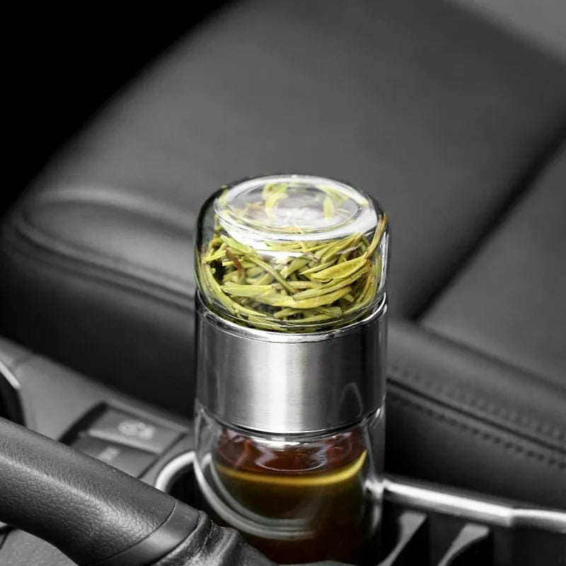 Gourde en verre 420 ml avec filtre