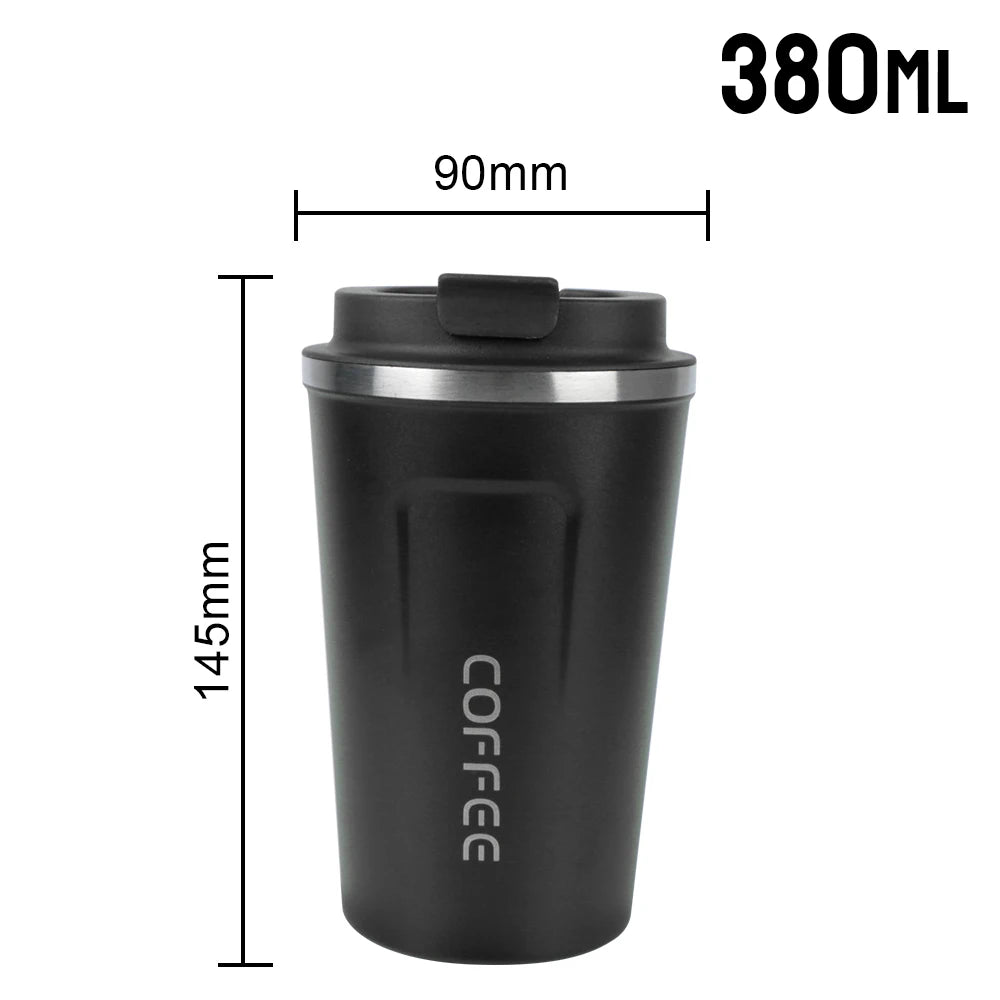 Gourde à café en inox 380 ml à 510 ml isotherme — Noir
