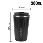 Gourde à café en inox 380 ml à 510 ml isotherme — Noir