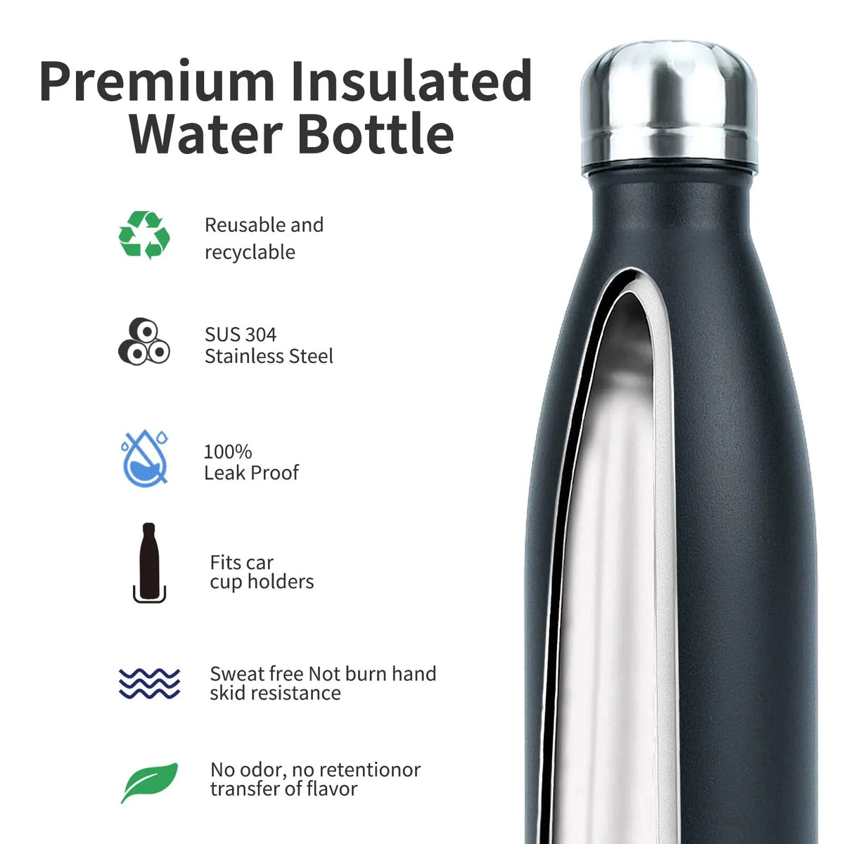Gourde de sport en inox 500 ml isotherme — 18 coloris