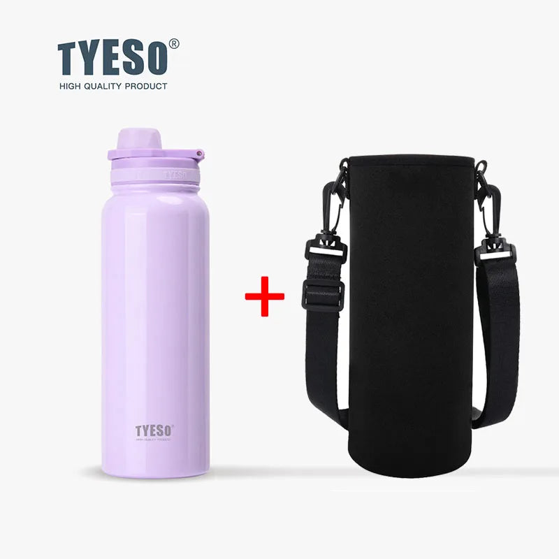 Gourde de sport en inox 600 ml à 1,2 L isotherme — 600 ml Violet avec housse