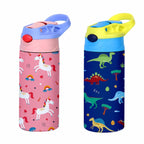 Gourde enfant 350 ml à paille — Rose et Bleu