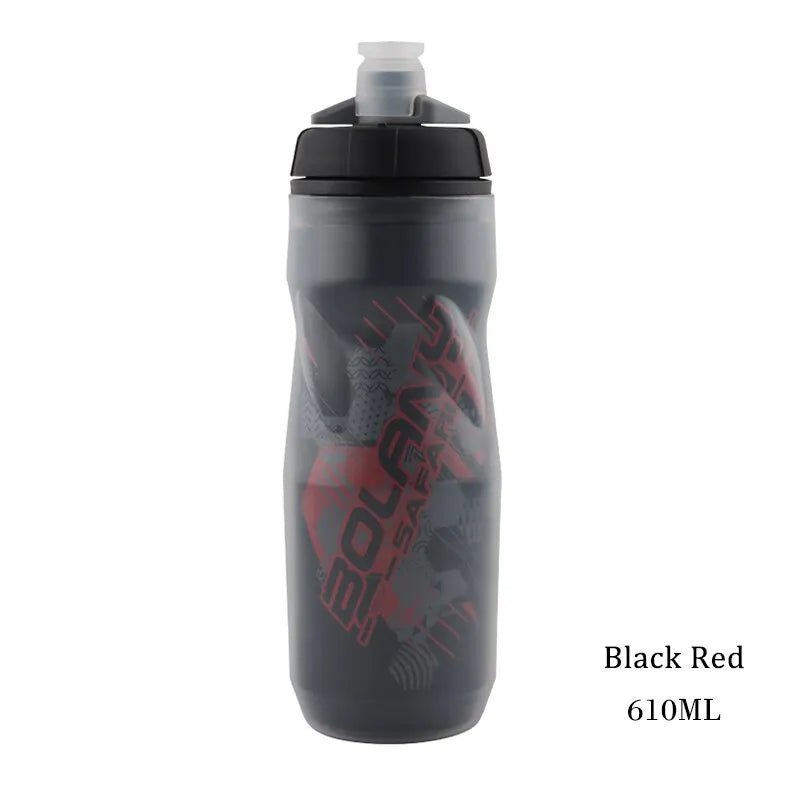 Gourde de vélo en plastique sans BPA 600 ml — Noir et Rouge