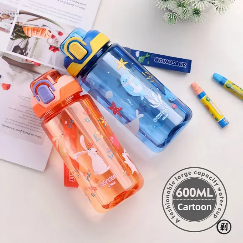 Gourde Enfant transparente - Poissons, Lapins 600 ml