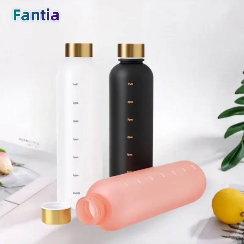 Gourde de sport en plastique sans BPA 950 ml à 1 L graduée