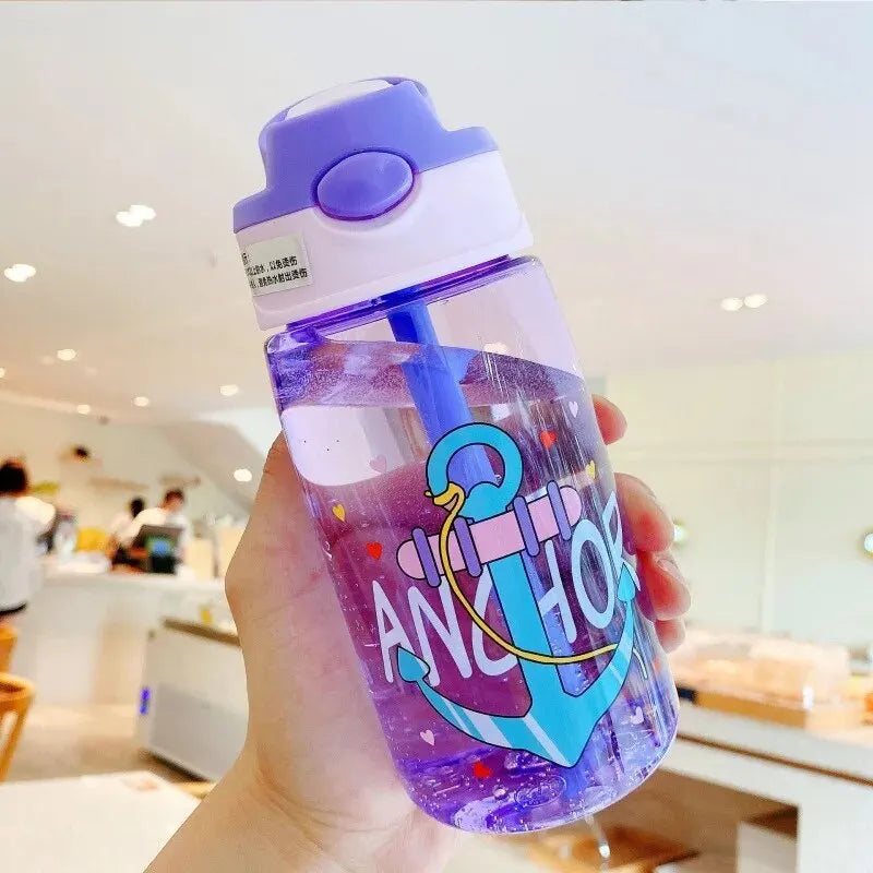 Gourde enfant en plastique sans BPA à paille